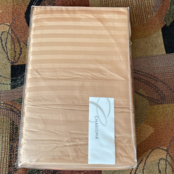 BRAND NEW CHARISMA PAXTON STRIPED TAUPE CALIFORNIA KING BEDSKIRT, NEW - Picture 5 of 7